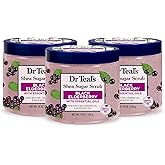 Dr Teal's Shea Sugar Body Scrub, Black Elderberry with Essential Oils, 19 oz (Pack of 3)