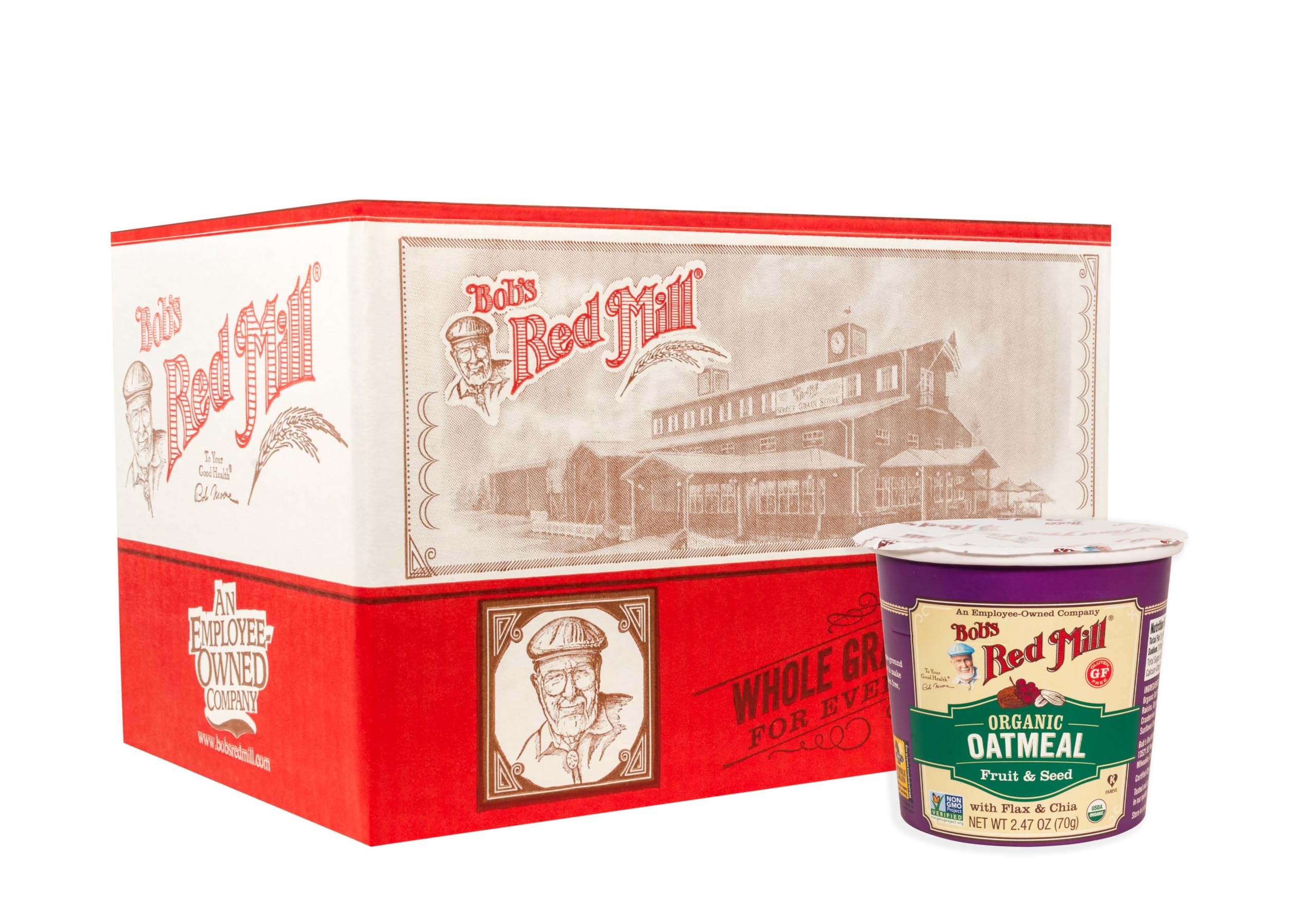 Bob's Red Mill Organic Gluten Free Oatmeal Cup, Classic with