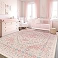 zesthome Pink Rug - 5x7 Area Rugs for Bedroom, Stain Resistant Washable Rugs for Nursery Room, Living Room, Home Decor, Girls Rug (Pink/Blue,5'x7')