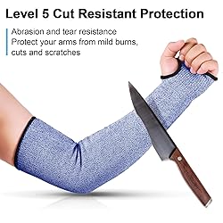 JaGely 6 Pairs Level 5 Cut Resistant Sleeves with