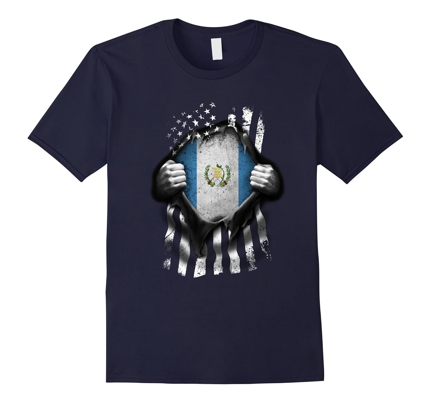 Guatemalan American Flag T Shirt. Guatemala National Flag-ANZ