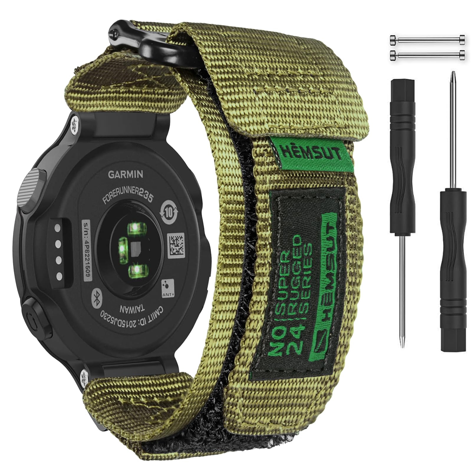 torbollo Compatible with Garmin Forerunner 235, Rugged Replacement Watch Band Strap Wristband for 220/230/235/620/630/735XT/235 Lite Smart Watch for Women Men