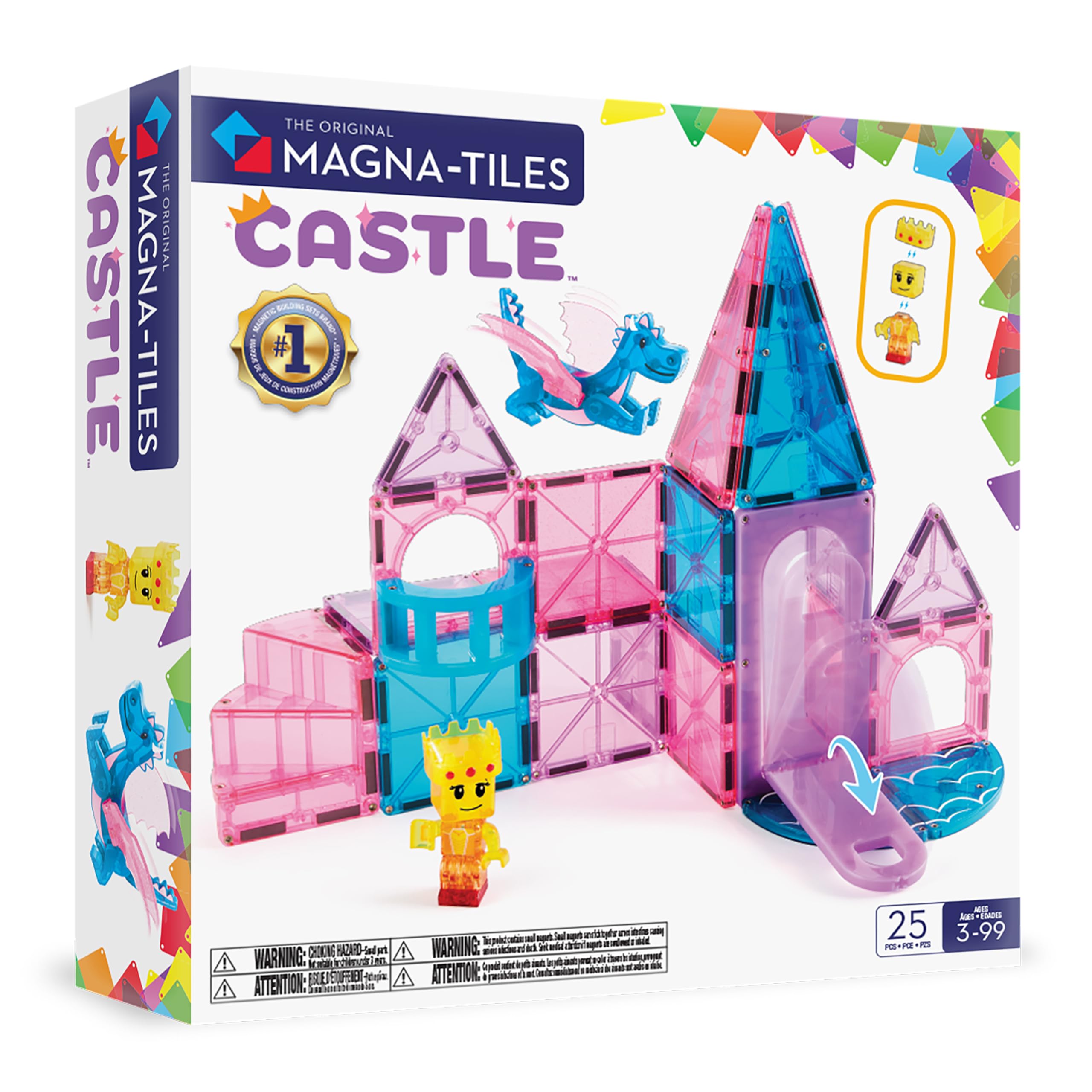 Photo 1 of Magna-Tiles Castle 25-Piece Magnetic Construction Set, The Original Magnetic Building Brand