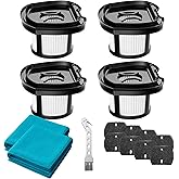 Replacement Filters for Bissell Pet Hair Eraser Handheld Vacuum – Fits Bissell 2390 & 2390A, Cordless Pet Eraser – Foam & Mesh Filters with Cleaning Brush