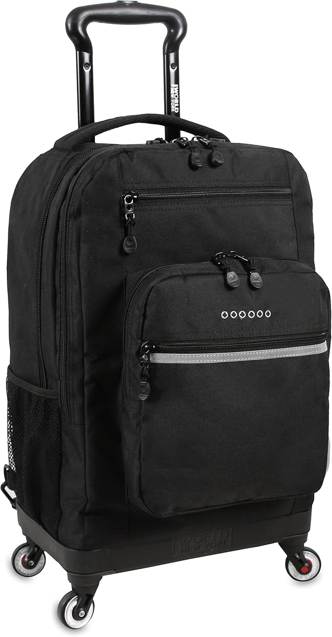 Amazon Com J World New York Moonslider 4 Wheel Rolling Backpack Black 19 Casual Daypacks