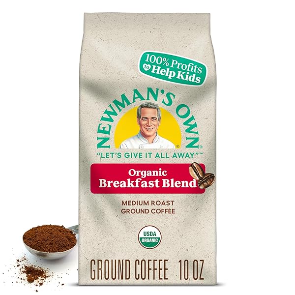 NEWMAN’S OWN ORGANICS BREAKFAST BLEND, GROUND COFFEE, FAIR TRADE CERTIFIED, MEDIUM ROAST, BAGGED 10OZ