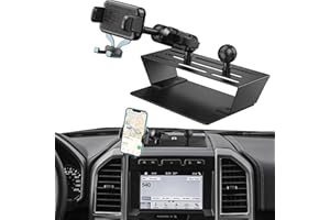 Surfcabin Dash Mount Phone Holder Compatible with 2015-2020 F150 2017-2022 F250 F350 Metal Cellphone Mounting Bracket Stand for Most CellPhones