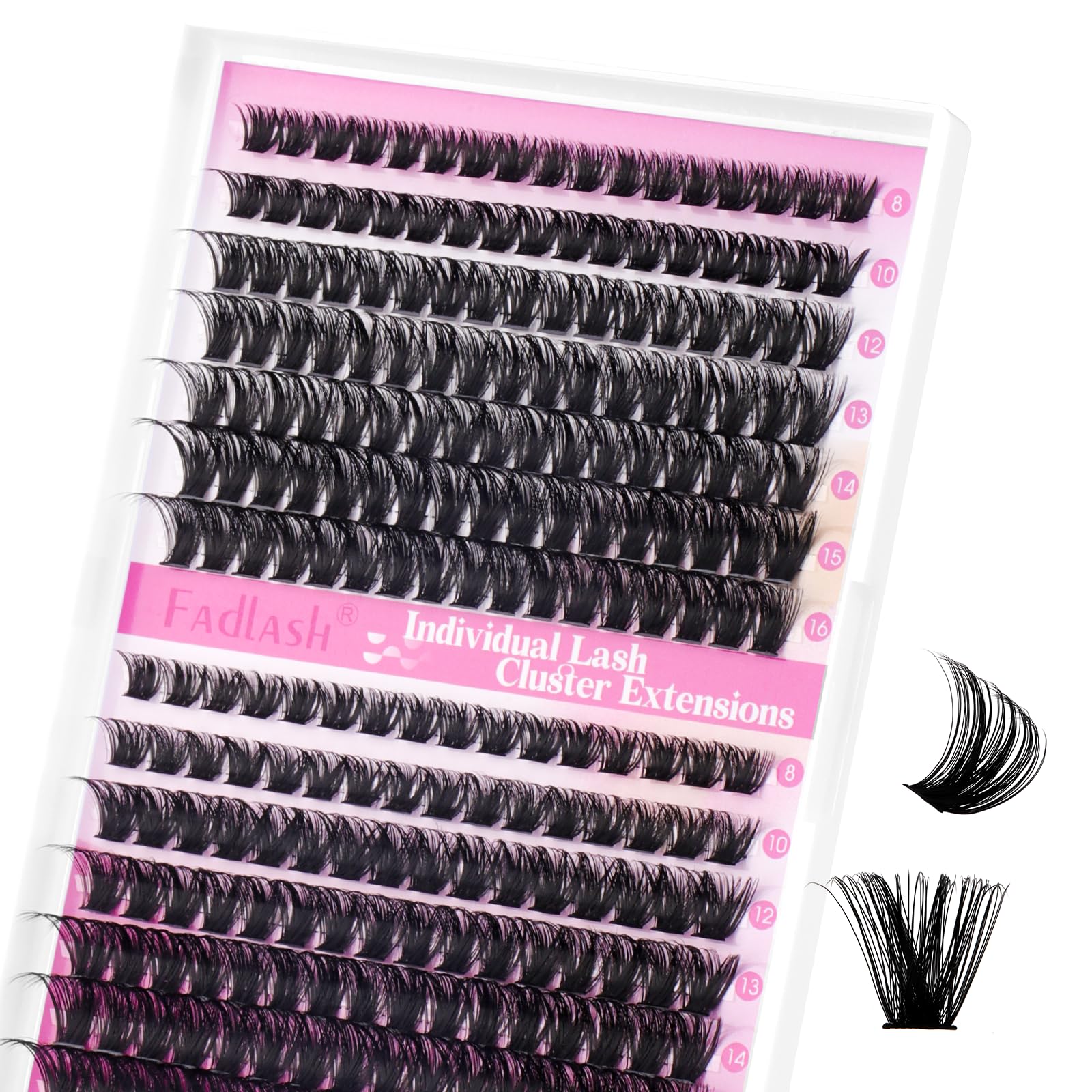 FADLASH 80D+100D 0.07mm D Curl 8-16mm Russian Volume Natural Wispy Cluster Lashes DIY Eyelash Extensions — image 1