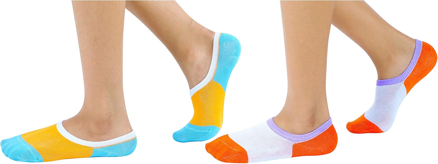 RATIVE Thin Flat Liner No Show Low Cut Cotton Socks For Kids Girls (12-pairs/assorted): Clothing
