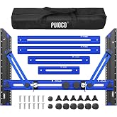 Stair Tread Template Tool with Triangular Brace and Edge Flip Stops | Stair Measuring Tool 12-67 in Solid Aluminum Alloy Stair Tread Jig for Accurately Measuring Stairs (Blue)