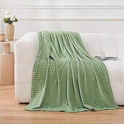 Puncuntex Flannel Fleece Throw Blanket Sage Green