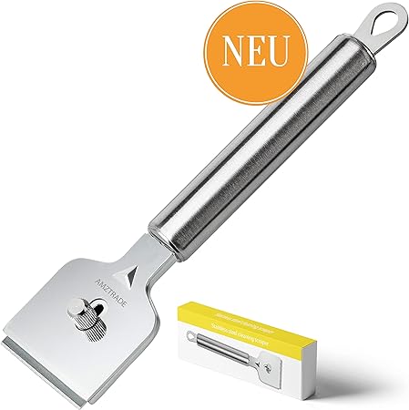 Amztrade Ceranfeldschaber Kochfeldschaber Mit Rasierklingen Reiniger Schaber Kratzer Fur Cerankochfeld Herd Ofen Entfernt Eingebranntes Aufkleber Vignetten Klebereste Ohne Kratzen Amazon De Kuche Haushalt