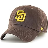 47 MLB Team Color Primary Logo Franchise Fitted Baseball Hat Cap, Unisex Adult - San Diego Padres - Brown (X-Large)