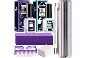 Teenitor Nail Files and Buffers, Cuticle Remover, Nail Care Kit, Nail File, Cuticle Softener, Cuticle Oil, Cuticle Pusher, Cuticle Peeler Scraper, Cuticle Remover Liquid, Nail File Kit Lavender