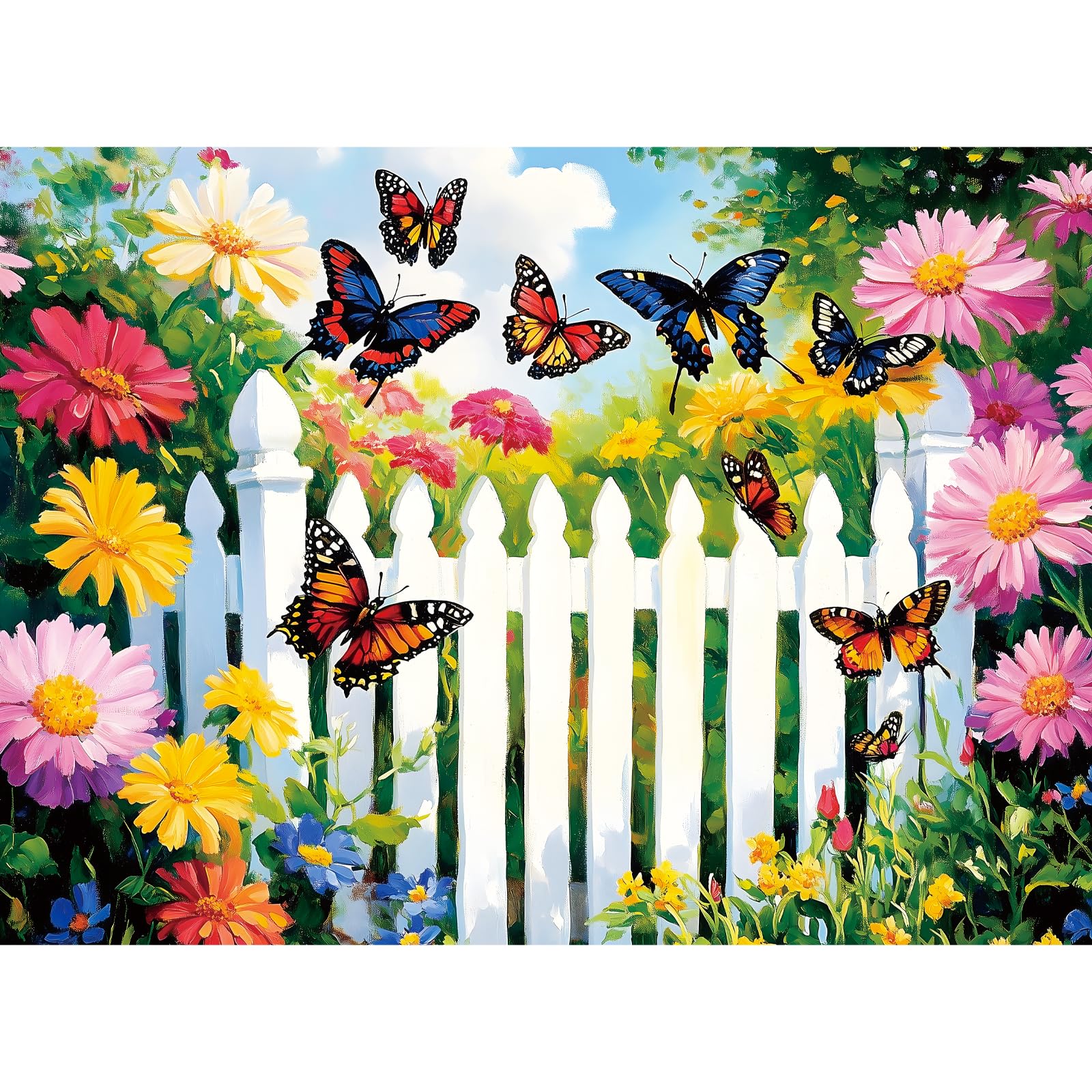 300 Pieces Flowers Puzzle for Adults, Butterfly Jigsaw Puzzle 300 Pieces Recycled Cardboard Jigsaw Puzzles for Adults, Family Challenging Game Home Decor Gift Toy for Teens Kids Seniors 20.5×15 in