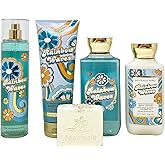 Bath & Body Works Rainbow Waves Deluxe Bundle - Fragrance Mist - Body Cream - Shower Gel - Body Lotion - with a Natural Oats Bar Soap