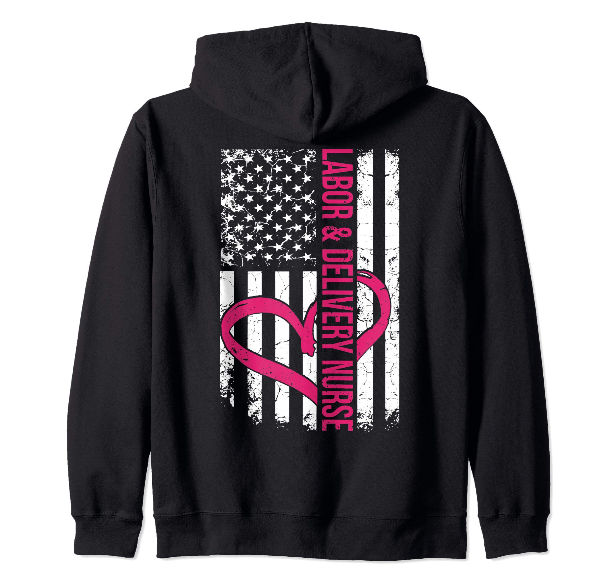 Photo 1 of  SIZE XL Labor & Delivery Nurse Flag For Women Zip Hoodie