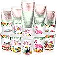 Amazon.com: Roshtia 100 Pcs Hawaiian Party Paper Cups Bulk 9 oz Summer ...