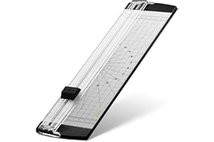 Glone 12 inch Paper Trimmer, A4 Size Paper Cutter with Automatic Security Safeguard for Coupon, Craft Paper and Photos (Black-Silver)