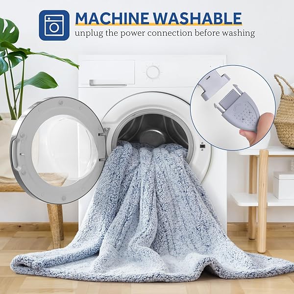 SEALY ELECTRIC BLANKET TWIN SIZE, SOFT SHERPA HEATED BLANKET SINGLE CONTROL WITH 10 HEATING LEVELS & 1 TO 12 HOURS AUTO-OFF SETTINGS OVER-HEATED PROTECTION 62″X84″ MACHINE WASHABLE, BLUE