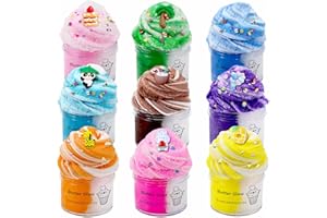 PTFVTN 9Pack Cloud Slime Supplies Stress Relief Toy Scented DIY Putty Sludge Toy Gifts for Girls and Boys…