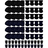 Jecery 72 Pcs Homeless Winter Beanies Hat Glove Scarf Sets Bulk, 24 Unisex Knitted Beanies, 24 Warm Thermal Gloves, 24 Neck Warmer for Men Women Donation Charity Care Bundle