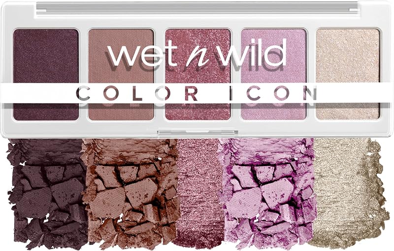 , paleta de cores Icon 5-Pan, paleta de sombras, 5 cores intensamente pigmentadas para maquilhagem diária, fórmula de longa duração, fácil de misturar, petalette