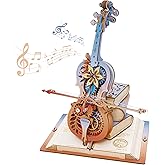 ROKR 3D Puzzles for Adults, Wooden Music Boxes-Cello, Model Kits for Adults, DIY Building Sets, Birthday Gifts Hobbies for Women Men