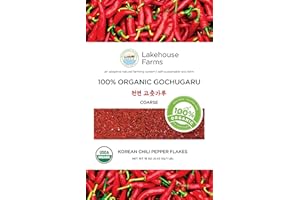 Lakehouse Farms 100% Organic Korean Chili Pepper Flakes/Powder (Gochugaru) - The only US Grown and US Organic Certified Korean Pepper Flakes (1 Pound (Coarse))