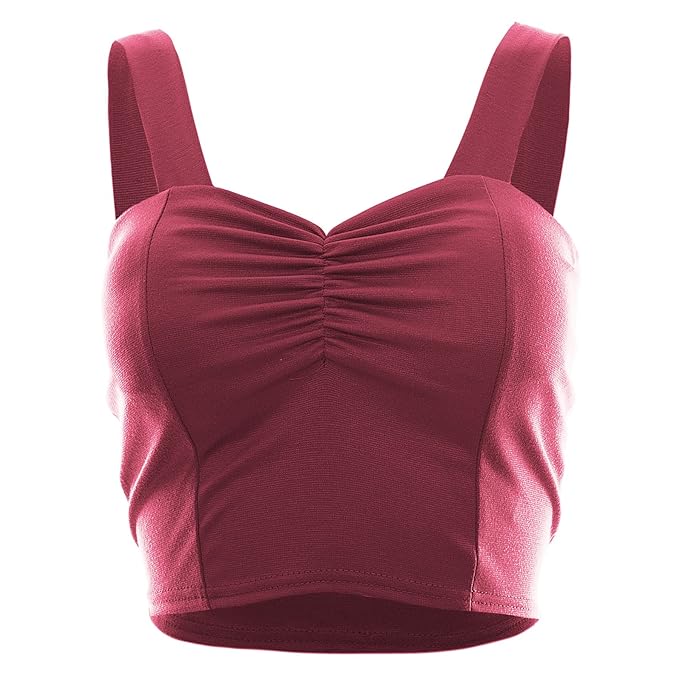 Womens Ladies Padded Cropped Summer Stretch Strappy Vest Bra Boobtube