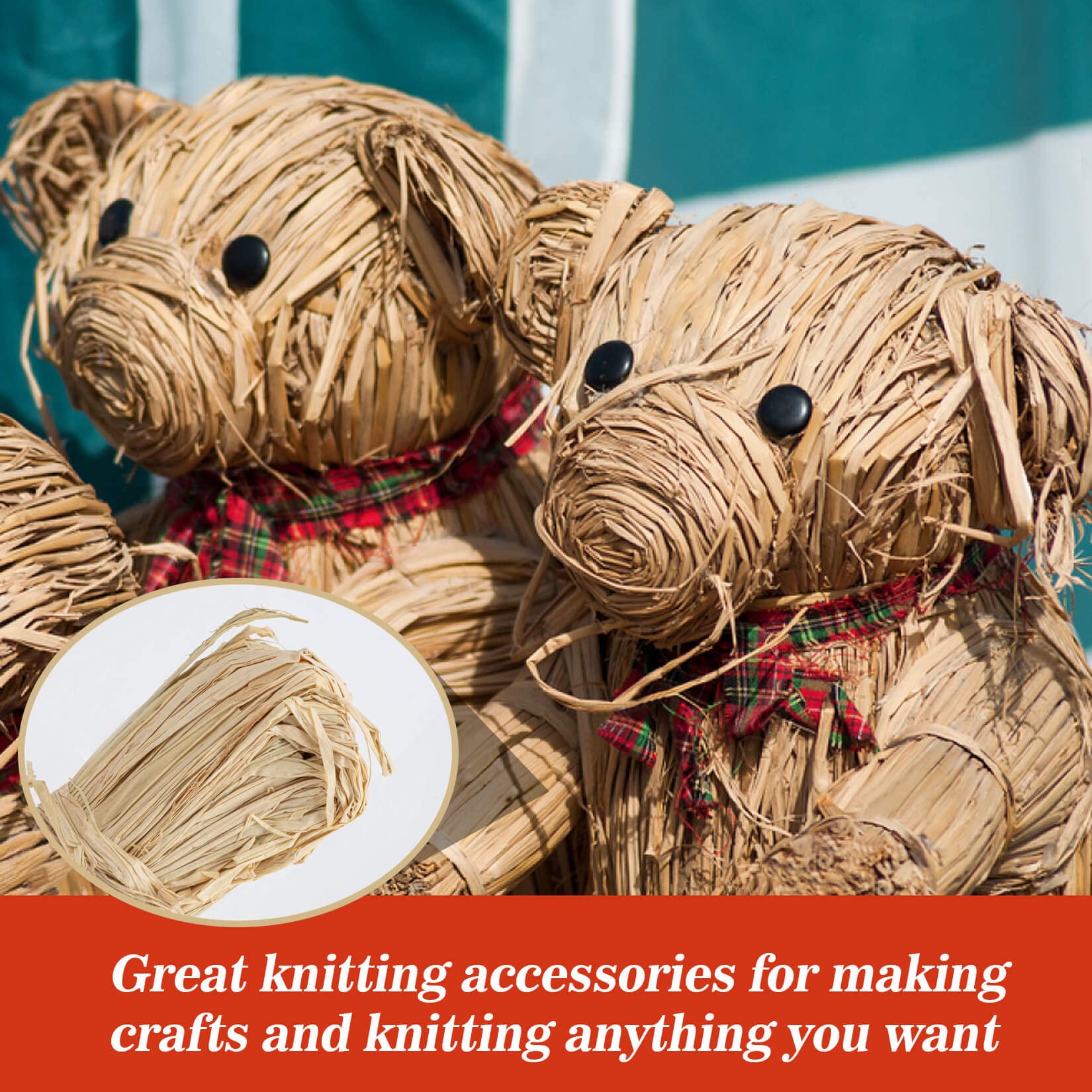 Sukh Natural Raffia Ribbon - 5PCS Raffia Straw for Florist Bouquets Decoration Twine Crafts Ribbon for Wrapping Christmas Birthday Halloween Easter Anniversary Florist Supplies