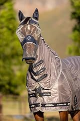 LeMieux Armour Shield Fly Mask Navy with Bamboo Lining – L Size view 3