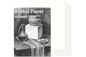 gisgfim 50 Sheets Bristol Paper Smooth 9×12 inches 100lb/270g Artist Paper for Adults and Students Markers Pen and Ink