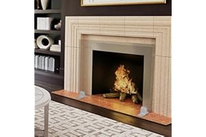 Premium Tempered Glass Fireplace Screen with Exclusive Beveled Edge | 33" H x 46" W Glass (34” H Installed) | Clear Glass, Metal Silver Base | The Ultimate in Home Elegance by Clearly Innovative