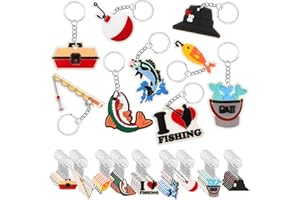Sasylvia 36 Pcs Fishing Party Favors I Love Fishing Keychains Birthday Party Decorations Gift for Women Men Accessories