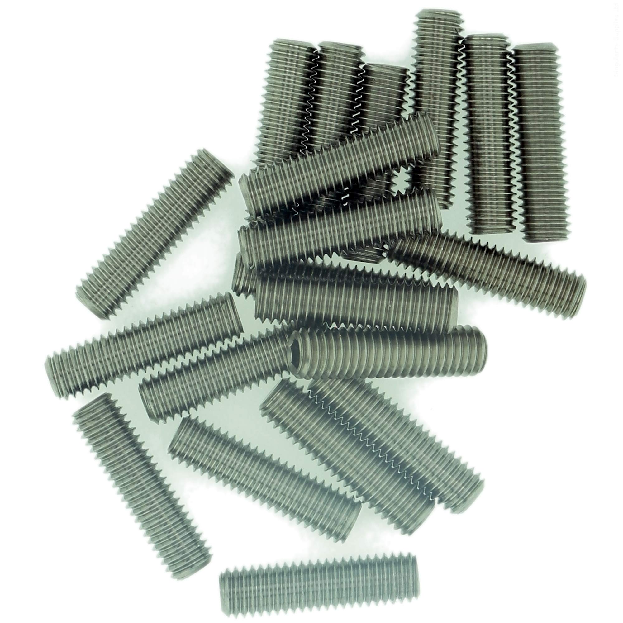 M5 (5mm x 35mm) Hex Socket Grub Screw (Flat Point) - Stainless Steel (A2) (Pack of 20)