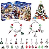 Advent Calendar Bracelets Set, Birthday Countdown Calendar Blind Box, DIY Charm Jewelry Bracelets Making Kit, 22 Beads 2 Bracelets with Tree, Surprise Gift (Style A)