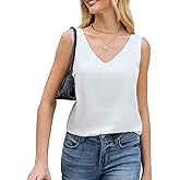 JTD Womens Silk Satin Tank Tops V Neck Dressy Casual Sleeveless Blouses Cami Camisole Summer Basic Tank Shirt