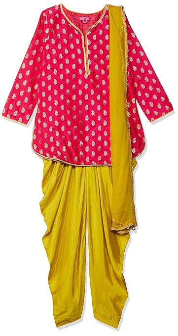 Girls' Straight Regular Fit Salwar Suit Set
