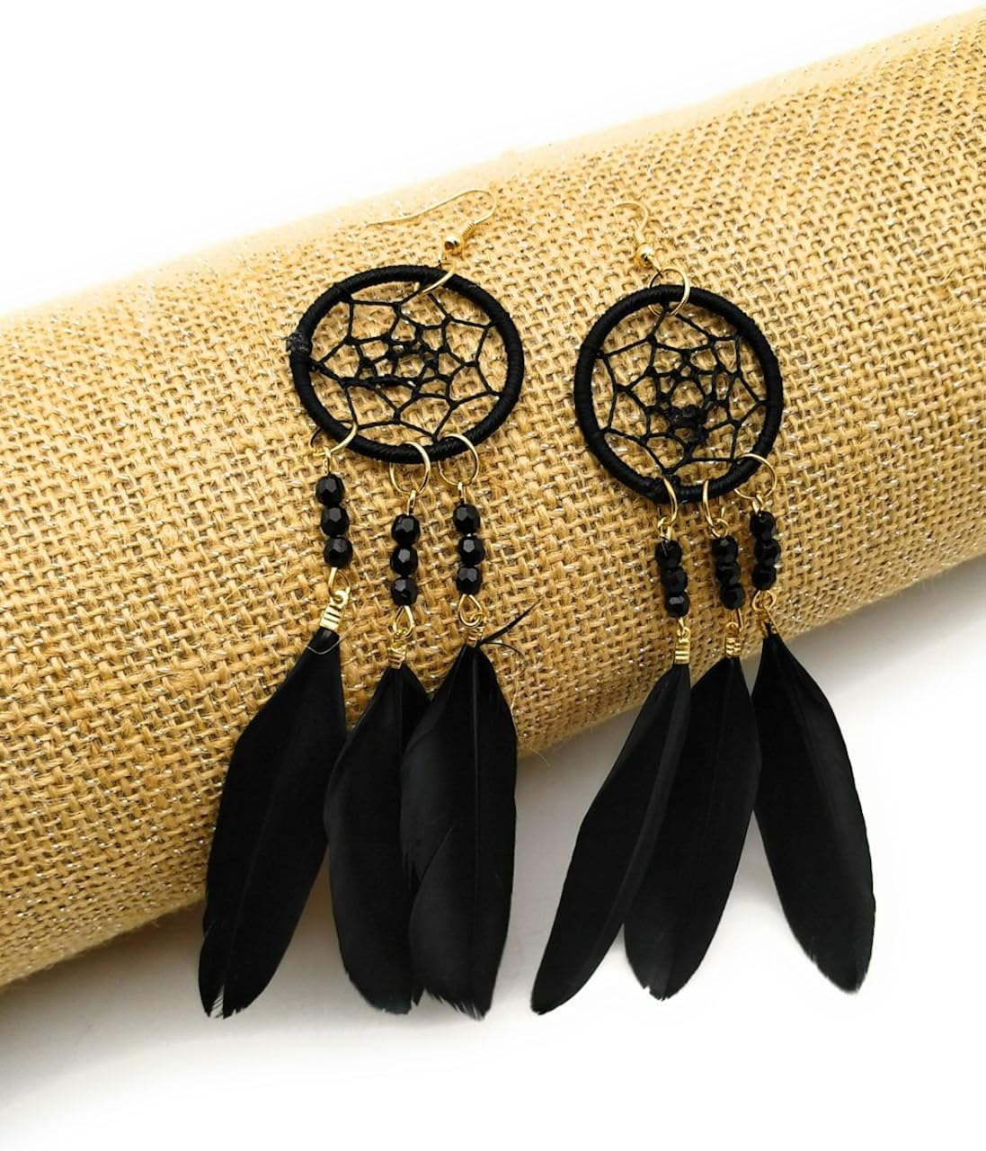 satyam kraft feather dangle & drop earrings for women