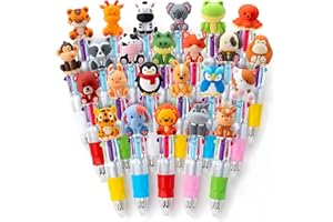 Mini Safari Animal Multicolor Pens in One 4-in-1 Cute Pens Bulk for Kids, Ballpoint Pen for Birthdays and Children's Parties,