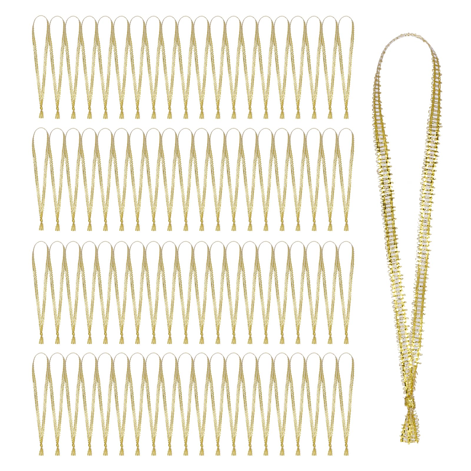 Photo 1 of 100Pcs Christmas Ornament Hangers, Hand Tied Ribbon Loops, Thin Gold Ribbon