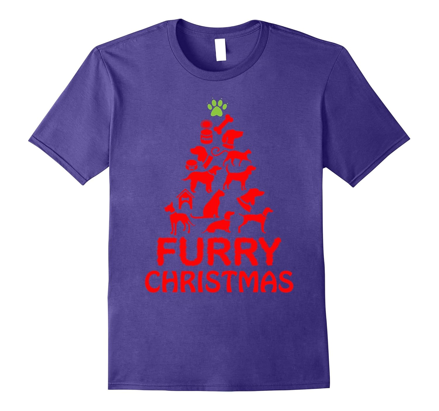 furry christmas funny dog t-shirt-ANZ