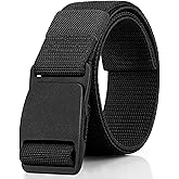 EsengNoyi Nylon Metal Free Belt for Men Stretchable Military Web Belt with Plastic Buckle