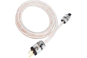 WAudio 10 AWG Audiophile Power Cable, Hi-End OFC Power Cord for HiFi Systems (6.6ft)