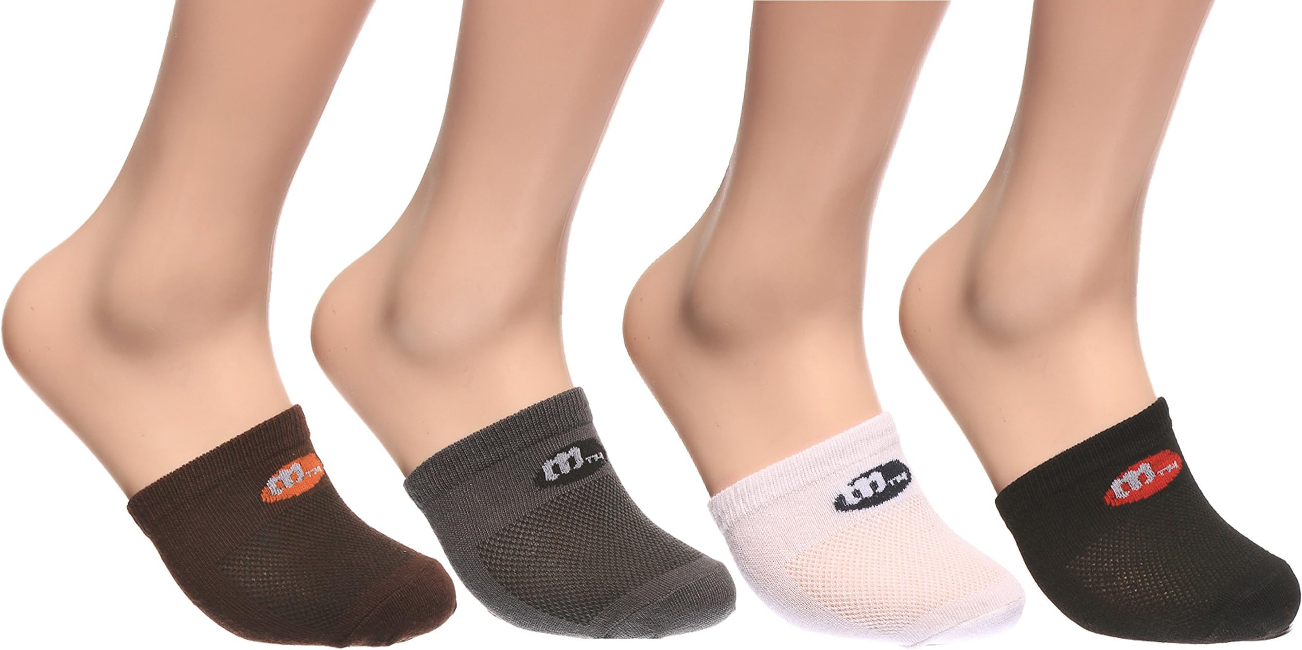 MOCSOCS Breathable No-Show Solid Half Socks 4-Pairs (One Size)