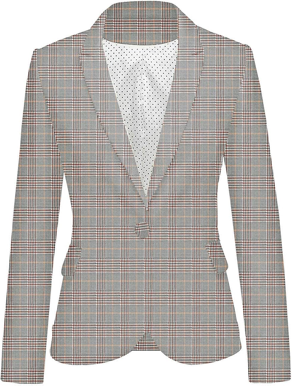 LookbookStore Womens Notched Lapel Pocket Button Work Office Blazer Jacket Suit