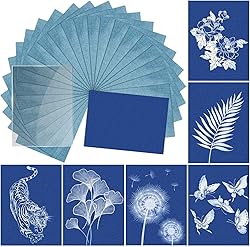 Sun Print Paper Kit Cyanotype Paper, 24 Sheets