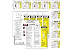 SCONVA Step Ladder Safety Label Extension Ladder Stickers Replacement Label Kit Compatible with Ladder Inspection Stickers for Werner Fiberglass Extension Ladders (Pack of 10 Sets)