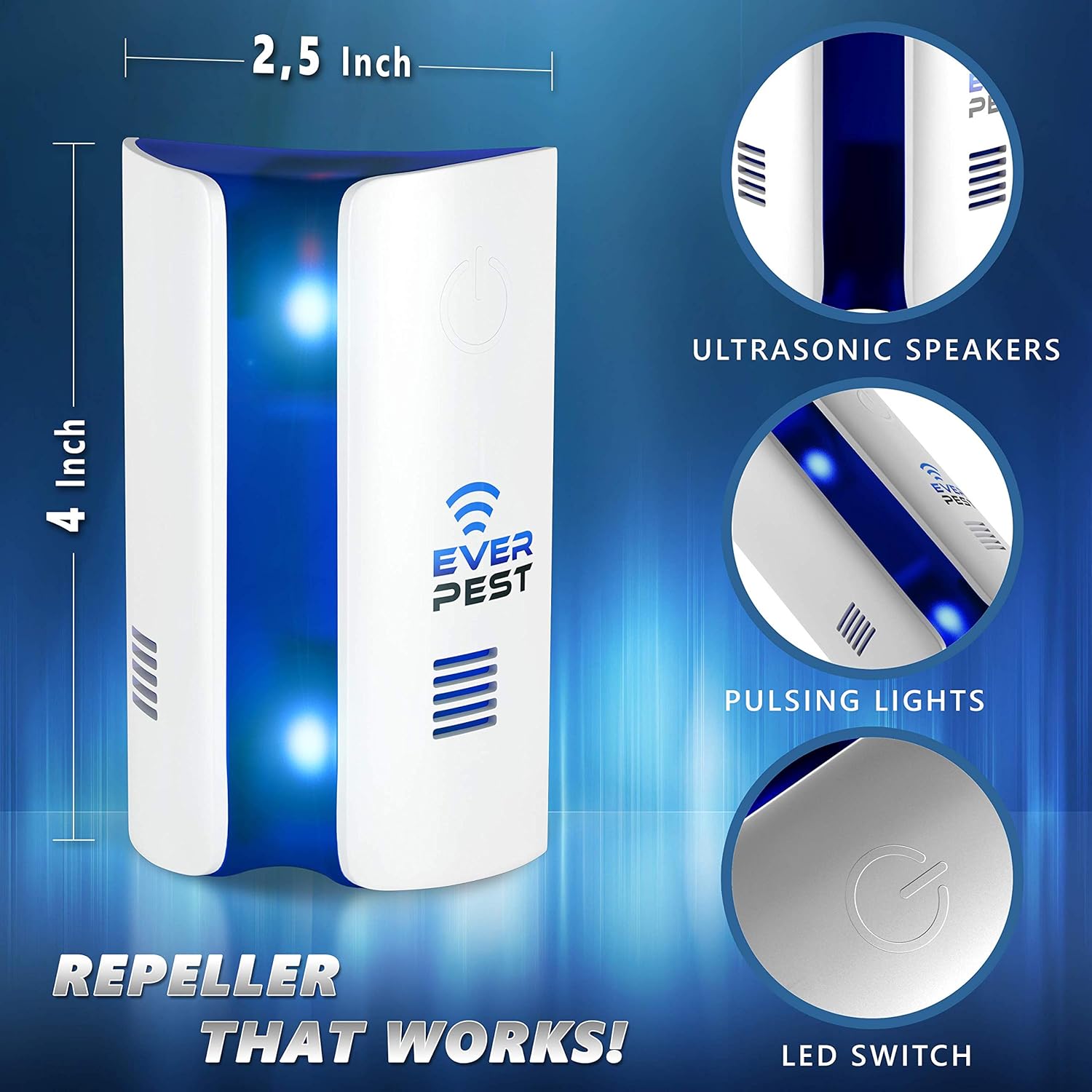 Ultrasonic Pest Repeller Plug in - Electronic Insect Control Defender Roach Bed Bug Mouse Rodent Mosquito Non Killer - Indoor Electromagnetic Reject Repellent Ants Mice Fly Rat Bedbug Spider Squirrel : Garden & Outdoor